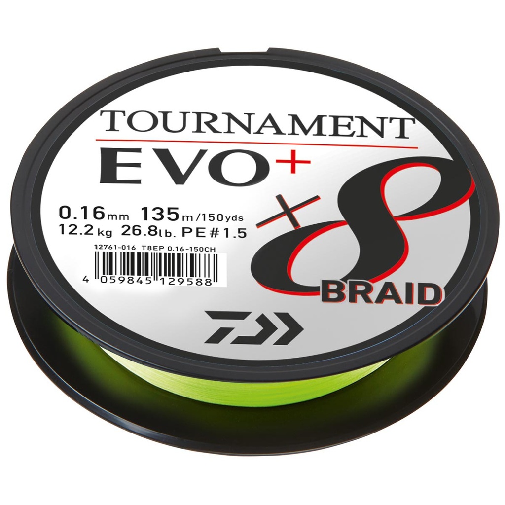 [2181118/08] Daiwa Tournament 8 braid evo + chartreuse (08/100)