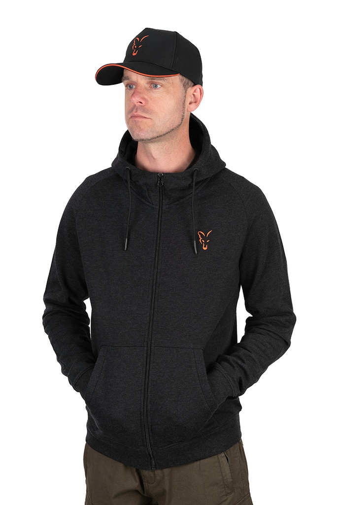 [6439366/S] Fox Collection light hoody black orange (S)