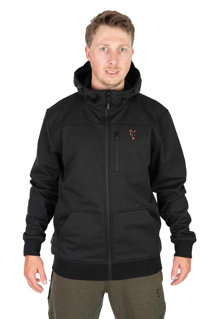 [6439022/S] Fox Collection soft shell jacket blacl orange (S)