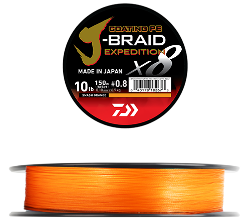 [2181153/32] Daiwa Tresse J-braid expedition X8 smash orange 300m (32/100)